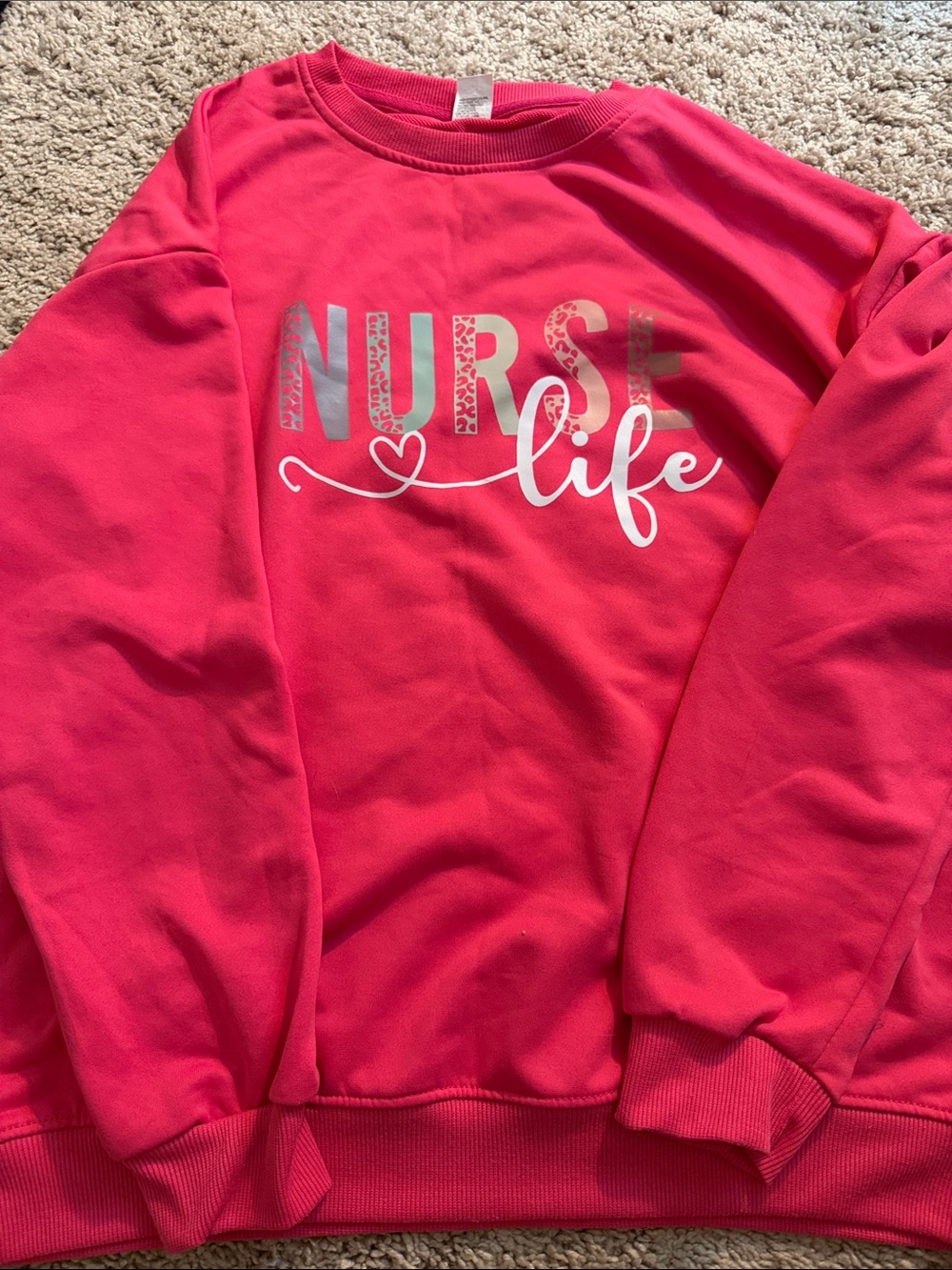 Nurse Life Crewneck Sweatshirt - Hot Pink